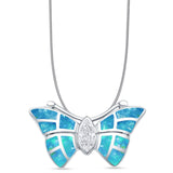 Marquise CZ Butterfly Pendant 