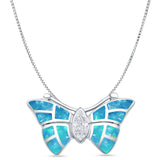 Marquise CZ Butterfly Pendant 
