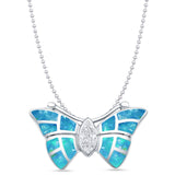 Marquise CZ Butterfly Pendant 