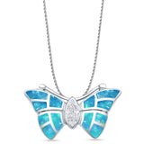 Marquise CZ Butterfly Pendant 