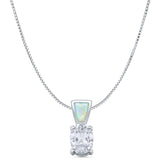  Oval CZ Pendant 