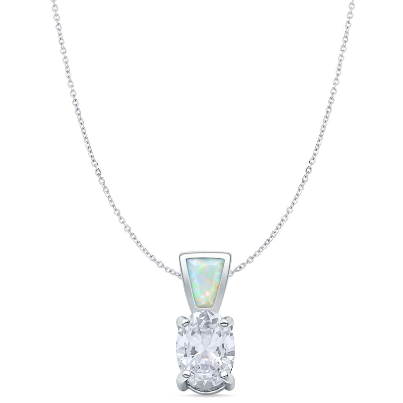   Oval CZ Pendant 