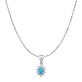   CZ Floral Pendant 