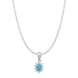   CZ Floral Pendant 
