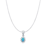   CZ Floral Pendant 
