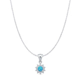   CZ Floral Pendant 