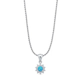   CZ Floral Pendant 