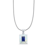  Emerald Blue Sapphire CZ Pendant 