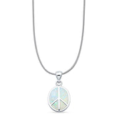  Oval Peace Sign Pendant 