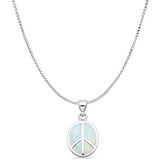  Oval Peace Sign Pendant 