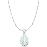  Oval Peace Sign Pendant 