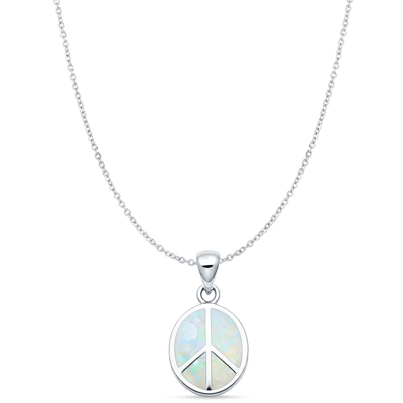  Oval Peace Sign Pendant 