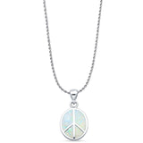  Oval Peace Sign Pendant 