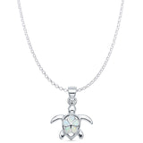  Turtle & Plumeria Pendant 