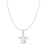 Turtle & Plumeria Pendant 