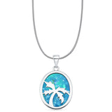 Oval Palm Tree Pendant