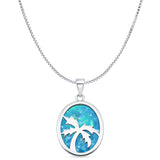 Oval Palm Tree Pendant