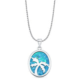 Oval Palm Tree Pendant