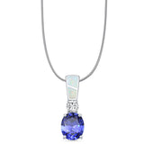 Oval Tanzanite CZ Pendant