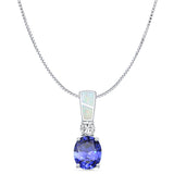 Oval Tanzanite CZ Pendant