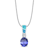 Oval Tanzanite CZ Pendant