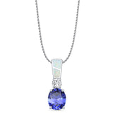 Oval Tanzanite CZ Pendant