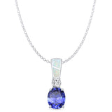 Oval Tanzanite CZ Pendant