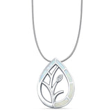 Floral Leaf Pendant Necklace