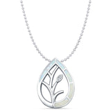 Floral Leaf Pendant Necklace