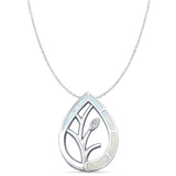 Floral Leaf Pendant Necklace
