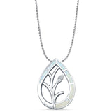 Floral Leaf Pendant Necklace