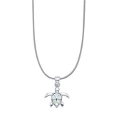 Sea Turtle & Plumeria Pendant Necklace