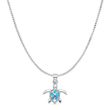Sea Turtle & Plumeria Pendant Necklace