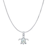 Sea Turtle & Plumeria Pendant Necklace
