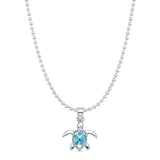 Sea Turtle & Plumeria Pendant Necklace