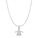 Sea Turtle & Plumeria Pendant Necklace