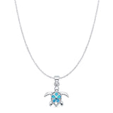 Sea Turtle & Plumeria Pendant Necklace