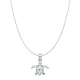 Sea Turtle & Plumeria Pendant Necklace