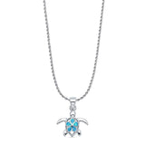 Sea Turtle & Plumeria Pendant Necklace