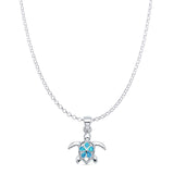 Sea Turtle & Plumeria Pendant Necklace