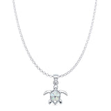 Sea Turtle & Plumeria Pendant Necklace