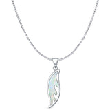 Lab Created White Opal Surfboard Wave Pendant Box Chain Necklace 925 Sterling Silver