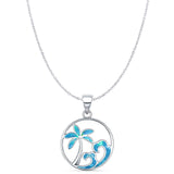 Palm Tree Wave Pendant Necklace