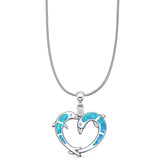 Dolphin Heart Pendant Necklace