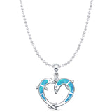 Dolphin Heart Pendant Necklace