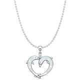 Dolphin Heart Pendant Necklace