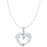 Dolphin Heart Pendant Necklace