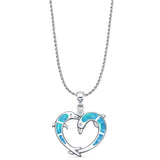 Dolphin Heart Pendant Necklace