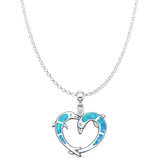 Dolphin Heart Pendant Necklace