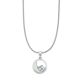 Lab Created White Opal Oxidized Mountains Pendant Snake Chain Necklace 925 Sterling Silver